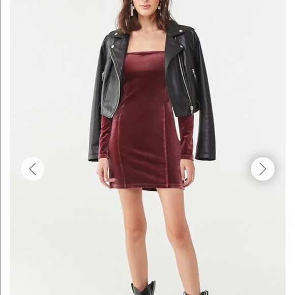 Forever 21 Plum Velvet Mini Dress - Picture 3 of 4